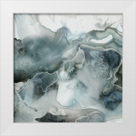 Gray Smoke  White Modern Wood Framed Art Print by PI Studio