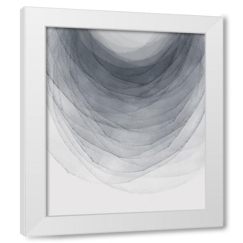 Grey Half Moon II  White Modern Wood Framed Art Print by PI Studio