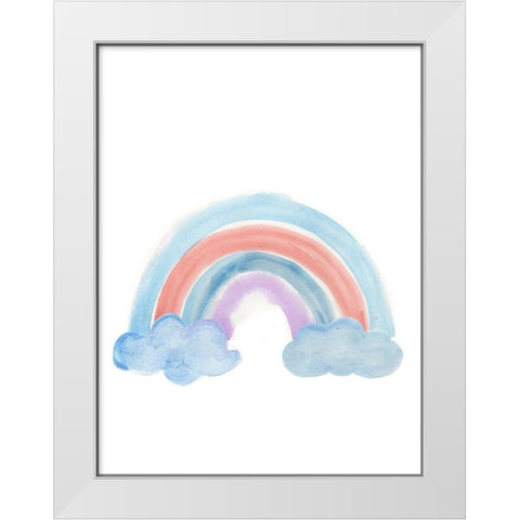 Happy Rainbow  White Modern Wood Framed Art Print by PI Juvenile