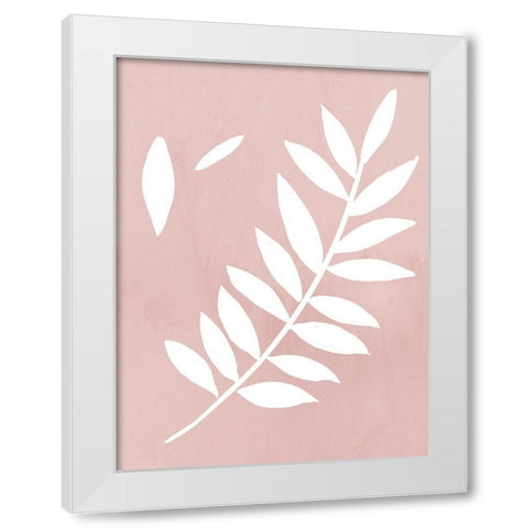 Blush Fern White Modern Wood Framed Art Print by PI Juvenile
