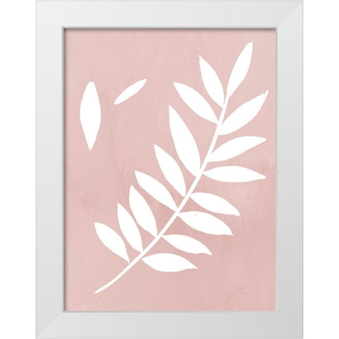 Blush Fern White Modern Wood Framed Art Print by PI Juvenile