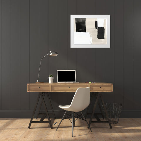 Checkmate I White Modern Wood Framed Art Print by PI StudioÂ 
