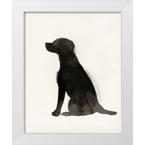 Black Dog White Modern Wood Framed Art Print by Pi Studio