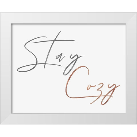 Stay Cozy  White Modern Wood Framed Art Print by Pi Studio