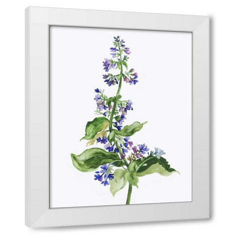 Purple Bloom White Modern Wood Framed Art Print by Pi Studio