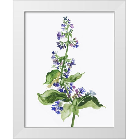 Purple Bloom White Modern Wood Framed Art Print by Pi Studio