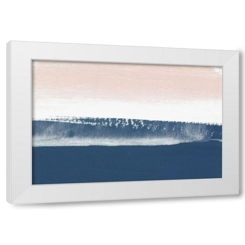 Blushing Horizon White Modern Wood Framed Art Print by PI Studio