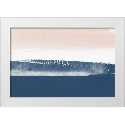 Blushing Horizon White Modern Wood Framed Art Print by PI Studio