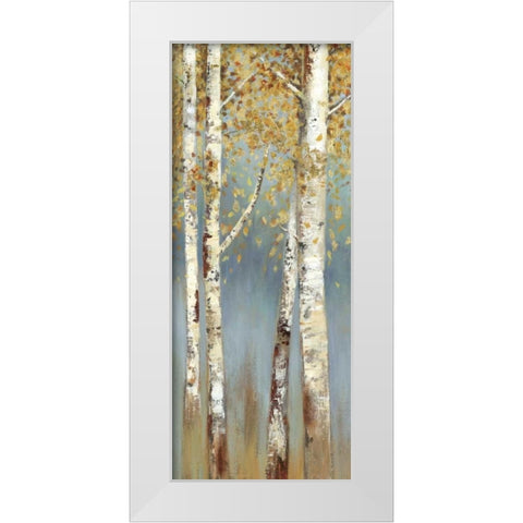 Butterscotch Birch Trees I White Modern Wood Framed Art Print by Pearce, Allison
