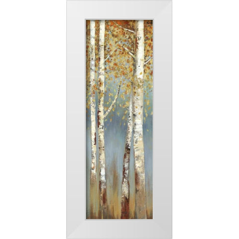 Butterscotch Birch Trees I White Modern Wood Framed Art Print by Pearce, Allison