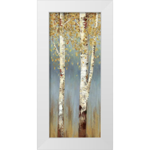 Butterscotch Birch Trees II White Modern Wood Framed Art Print by Pearce, Allison