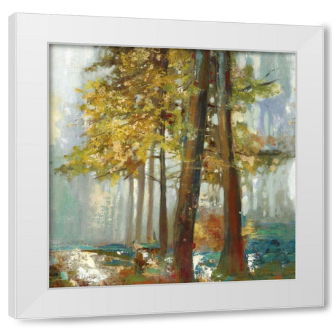 Upon the Leaves I - Mini White Modern Wood Framed Art Print by Pearce, Allison