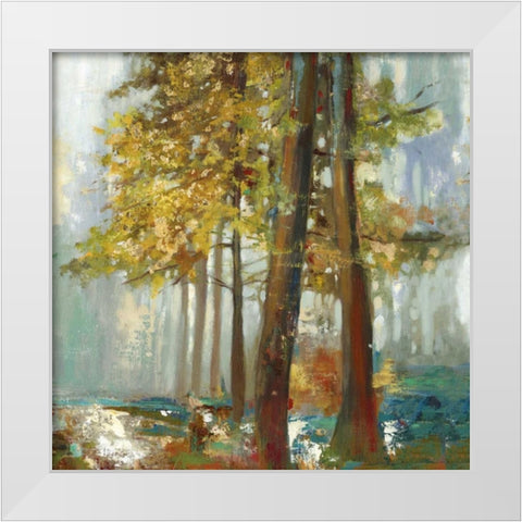 Upon the Leaves I - Mini White Modern Wood Framed Art Print by Pearce, Allison