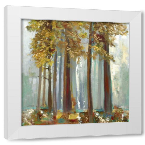 Upon the Leaves II - Mini White Modern Wood Framed Art Print by Pearce, Allison