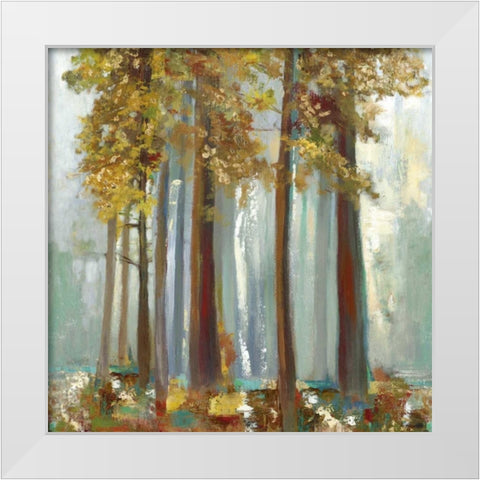 Upon the Leaves II - Mini White Modern Wood Framed Art Print by Pearce, Allison