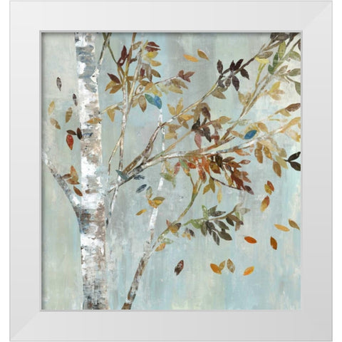 Birch with Leaves I White Modern Wood Framed Art Print by Pearce, Allison