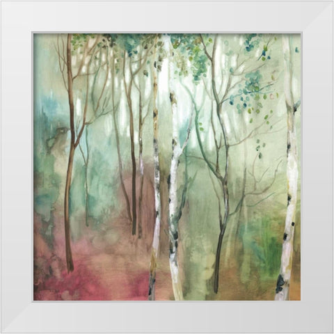 Birch in the fog I White Modern Wood Framed Art Print by Pearce, Allison