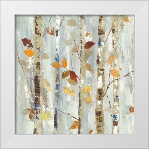 Autumn Petals White Modern Wood Framed Art Print by Pearce, Allison
