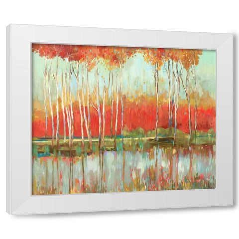Red Horizon White Modern Wood Framed Art Print by Pearce, Allison