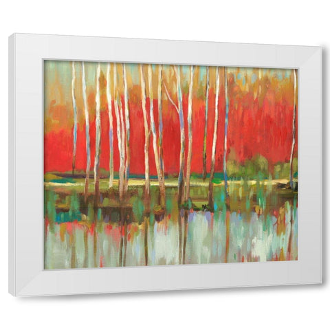 Crimson Tides White Modern Wood Framed Art Print by Pearce, Allison