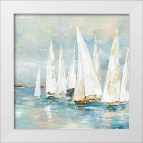 White Sailboats White Modern Wood Framed Art Print by Pearce, Allison