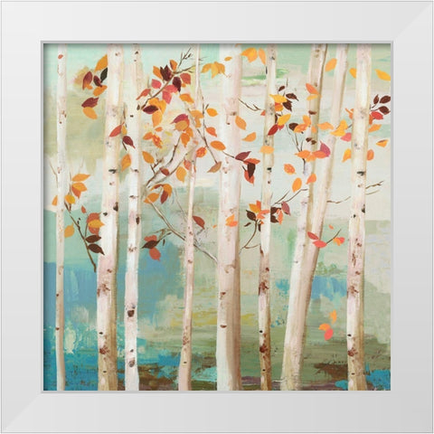 Fall Birch Trees  White Modern Wood Framed Art Print by Pearce, Allison
