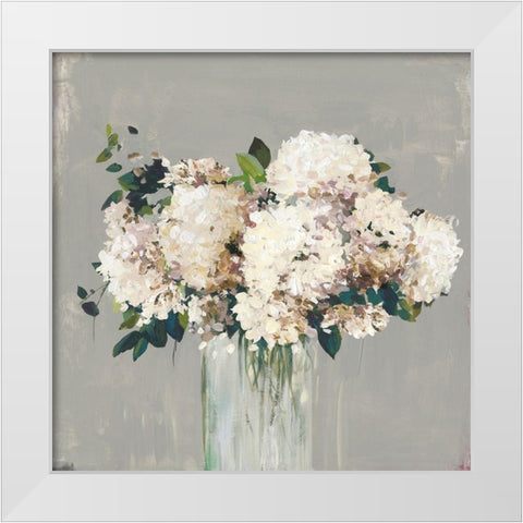 White Hydrangea  White Modern Wood Framed Art Print by Pearce, Allison