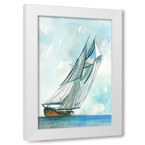 New Horizon White Modern Wood Framed Art Print by Pearce, Allison