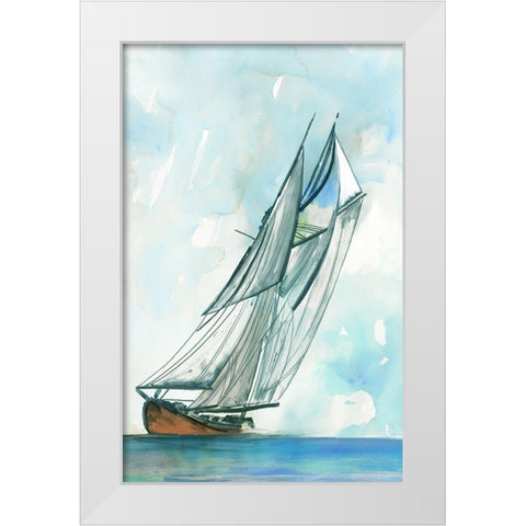 New Horizon White Modern Wood Framed Art Print by Pearce, Allison