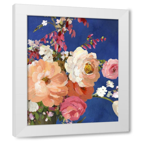 Midnight Garden Flowers I White Modern Wood Framed Art Print by Pearce, Allison