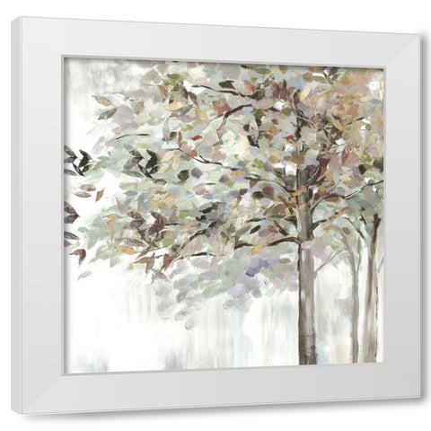 Autumns Leaves NeutralÂ  White Modern Wood Framed Art Print by Pearce, Allison