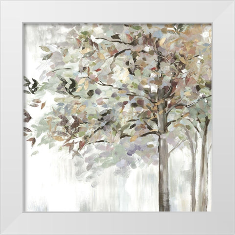 Autumns Leaves NeutralÂ  White Modern Wood Framed Art Print by Pearce, Allison