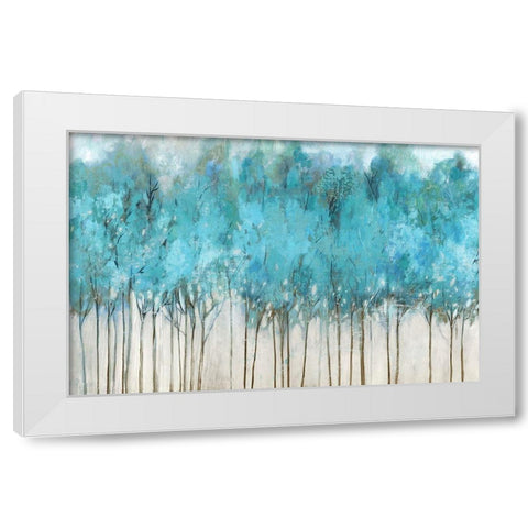 Teal Whisper White Modern Wood Framed Art Print by Pearce, Allison