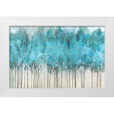 Teal Whisper White Modern Wood Framed Art Print by Pearce, Allison