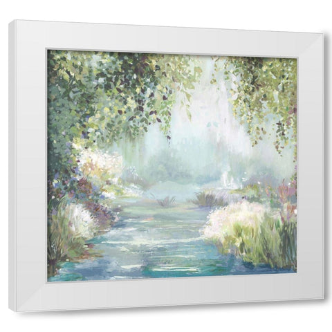 Sunny Forest Path White Modern Wood Framed Art Print by Pearce, Allison