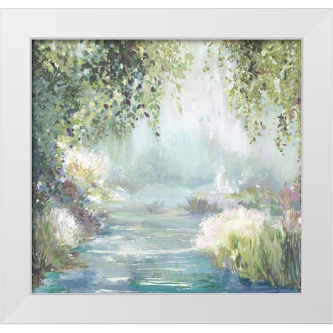 Sunny Forest Path White Modern Wood Framed Art Print by Pearce, Allison