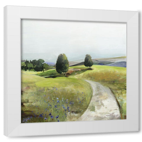 Green Pastoral Landscape  White Modern Wood Framed Art Print by Pearce, Allison