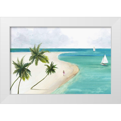Prestine Beach  White Modern Wood Framed Art Print by Pearce, Allison