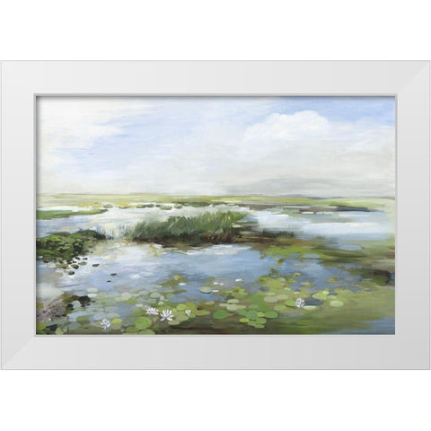 Lilly Pond  White Modern Wood Framed Art Print by Pearce, Allison