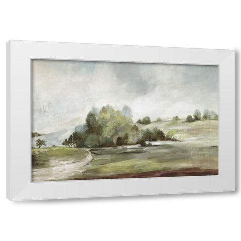 Green Country Road  White Modern Wood Framed Art Print by Pearce, Allison