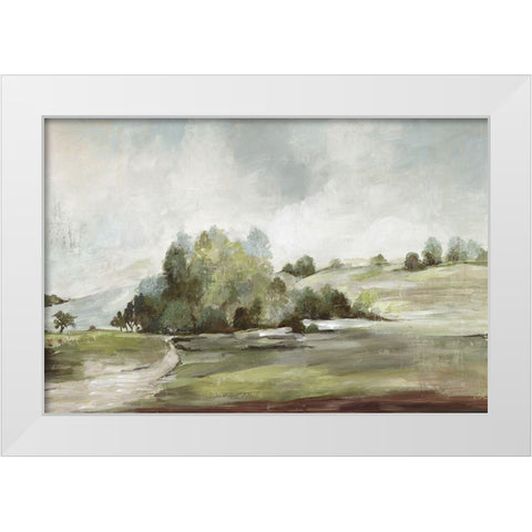 Green Country Road  White Modern Wood Framed Art Print by Pearce, Allison