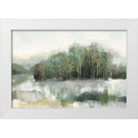 Green Forest Reflection  White Modern Wood Framed Art Print by Pearce, Allison