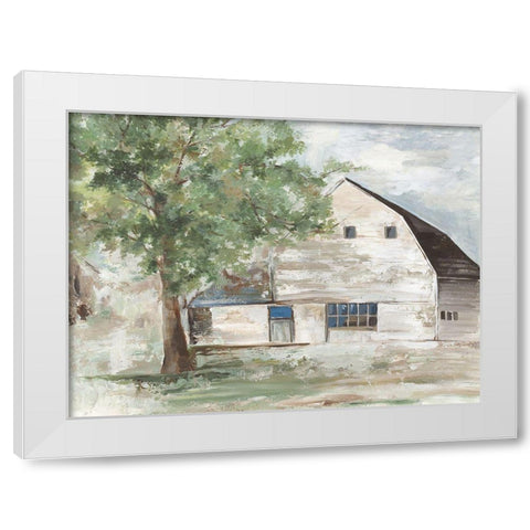 White Farm Barn  White Modern Wood Framed Art Print by Pearce, Allison