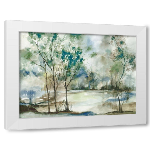 Teal Forest Grove  White Modern Wood Framed Art Print by Pearce, Allison