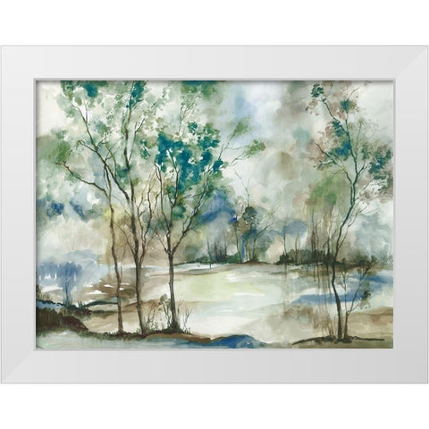 Teal Forest Grove  White Modern Wood Framed Art Print by Pearce, Allison