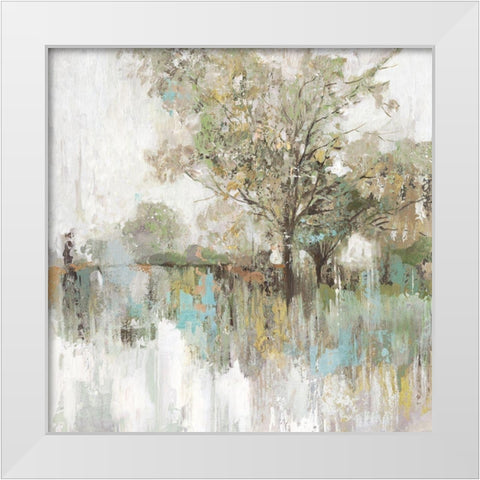 Forest Green Reflection  White Modern Wood Framed Art Print by Pearce, Allison