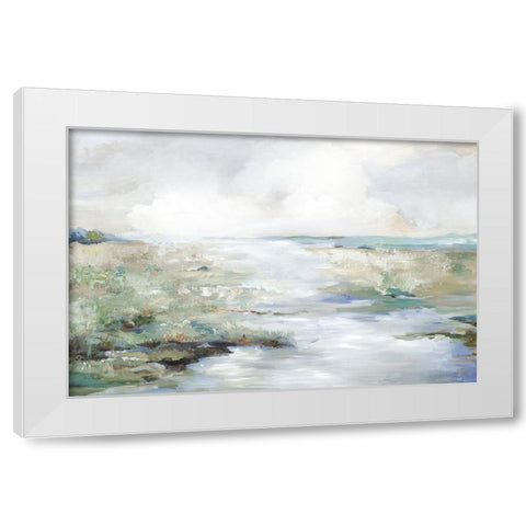 Green Beach White Modern Wood Framed Art Print by Pearce, Allison