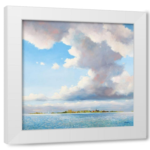 Big Sky White Modern Wood Framed Art Print by Molenaar, Pieter