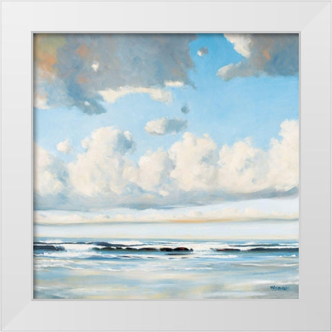 The Breakers White Modern Wood Framed Art Print by Molenaar, Pieter