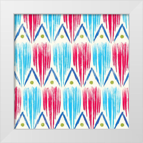 Tribal Bright IV White Modern Wood Framed Art Print by PI Galerie